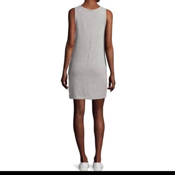 French Connection Grey Ribbed Tank Dress Pockets Womens 10 NWT - Picture 2 of 11